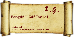 Pongó Gábriel névjegykártya